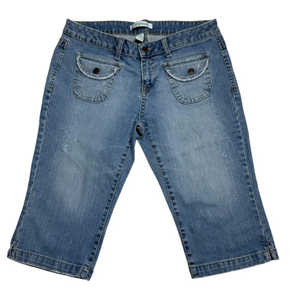 Aeropostale Blue Denim Bermuda Shorts Jeans Size 13/14 Womens Casual Style - Picture 1 of 5
